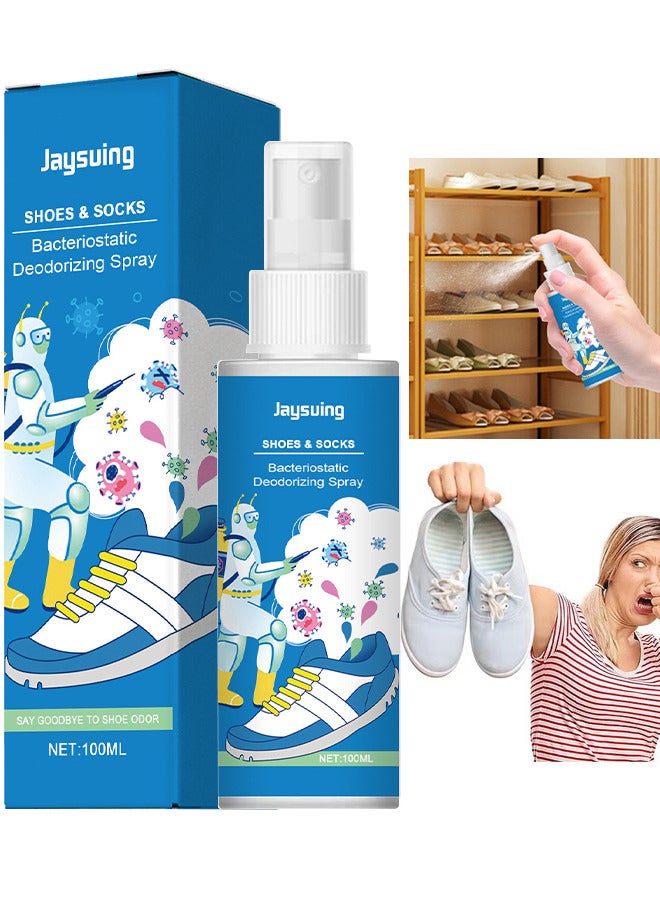 Shoes And Socks Bacteriostatic Deodorizing Spray, Foot Care Shoe Odor Eliminator Deodorizer Spray And Removes Bad Smells Of Boots Heels Tennis Shoe Cleats Sneakers Ballet Shoe Sports Shoes And More