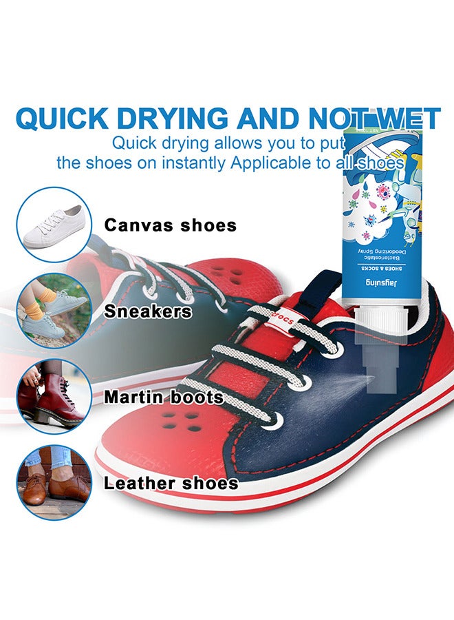 Shoes And Socks Bacteriostatic Deodorizing Spray, Foot Care Shoe Odor Eliminator Deodorizer Spray And Removes Bad Smells Of Boots Heels Tennis Shoe Cleats Sneakers Ballet Shoe Sports Shoes And More