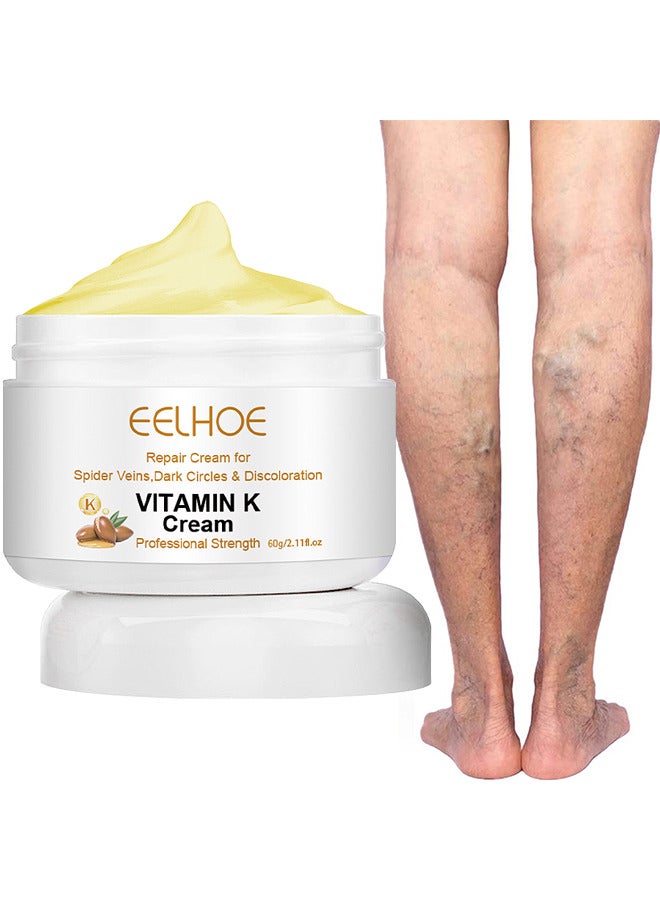 Vitamin K Varicose Veins Cream, Soothing Leg Cream, Varicose And Spider Veins Treatment Cream, Improve Blood Circulation, Fast Relieve Swelling Pain 60G