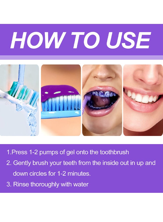 Teeth Color Corrector Serum, Purple Teeth Brightening Toothpaste, Remove Stains, Teeth Brightening Purple Toothpaste, Remove Coffee, Stains, Yellow Teeth (30ML)