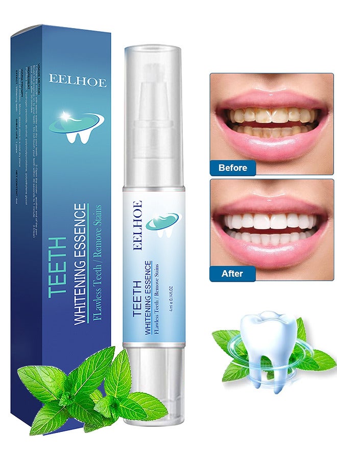 Teeth Whitening Essence, Flawless Teeth Remove Stains Safe Fresh Breath Gentle Non-Irritating Effective Clean Oral Care Products, Deep Cleaning Stains And Tartar Oral Care, Reduce Yellowing, 4ML