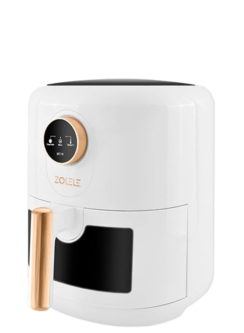 Smart Electric Non Stick Air Fryer, 4.5L Capacity, Transparent Oven, 6 Cooking Modes, Knob Control, 1400W Power, Low Oil Consumption, Fast and Even Heating, White