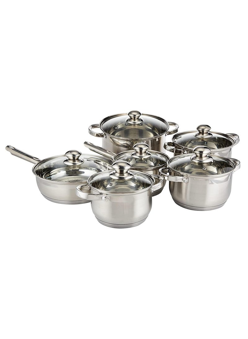 Wilson 12-Piece Stainless Steel Cookware Set Silver