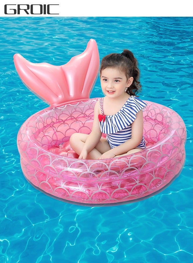 Swimming Pool,Inflatable Backyard Kiddie Mermaid Pools,Inflatable Kiddie Pools,Baby Ball Pit Pool,Indoor&Outdoor Water Pool,Summer Water Party