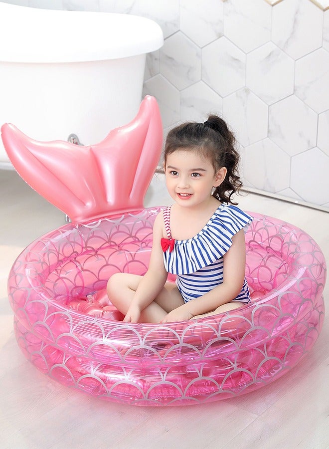 Swimming Pool,Inflatable Backyard Kiddie Mermaid Pools,Inflatable Kiddie Pools,Baby Ball Pit Pool,Indoor&Outdoor Water Pool,Summer Water Party