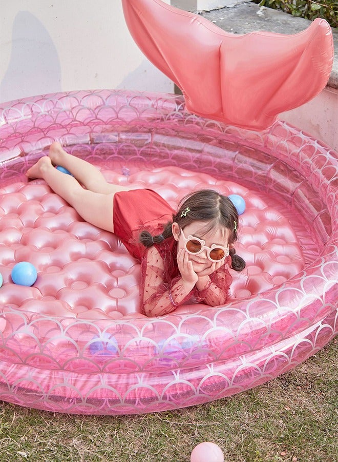 Swimming Pool,Inflatable Backyard Kiddie Mermaid Pools,Inflatable Kiddie Pools,Baby Ball Pit Pool,Indoor&Outdoor Water Pool,Summer Water Party