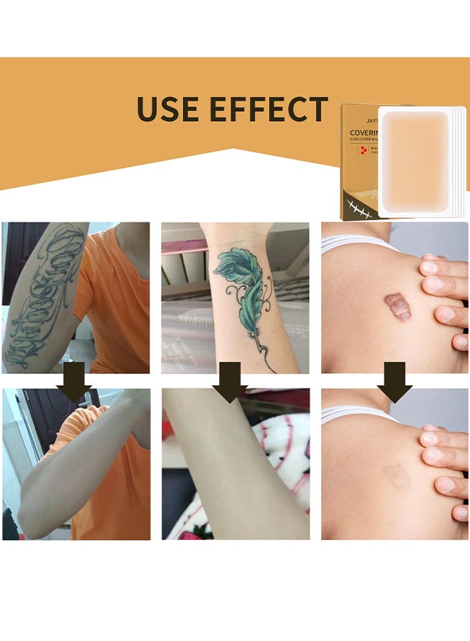 Tattoo Covering Up Sticker Ultra Thin Patch, Tattoo Concealing Tape Breathable And Waterproof Skin Concealing Tape Tattoo Flaw Conceal Sticker Patch Scar Cover Sticker (6PCS Skin Primary Color)