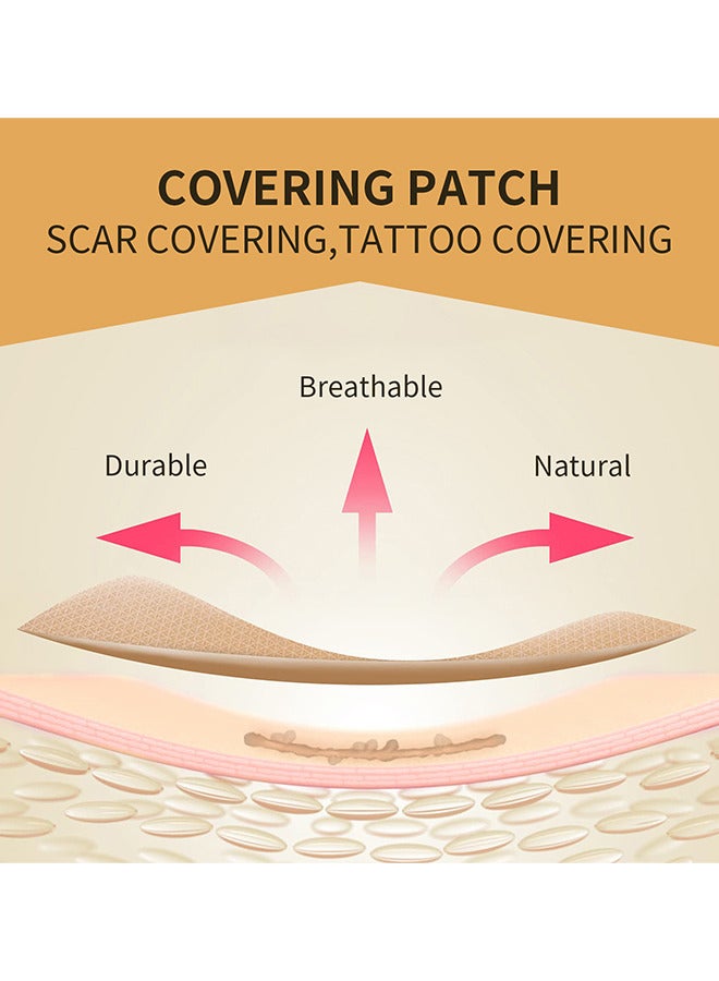 Tattoo Covering Up Sticker Ultra Thin Patch, Tattoo Concealing Tape Breathable And Waterproof Skin Concealing Tape Tattoo Flaw Conceal Sticker Patch Scar Cover Sticker (6PCS Skin Primary Color)