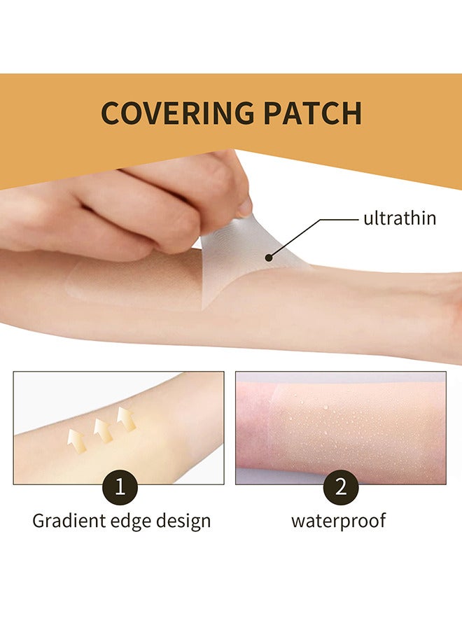 Tattoo Covering Up Sticker Ultra Thin Patch, Tattoo Concealing Tape Breathable And Waterproof Skin Concealing Tape Tattoo Flaw Conceal Sticker Patch Scar Cover Sticker (6PCS Skin Primary Color)