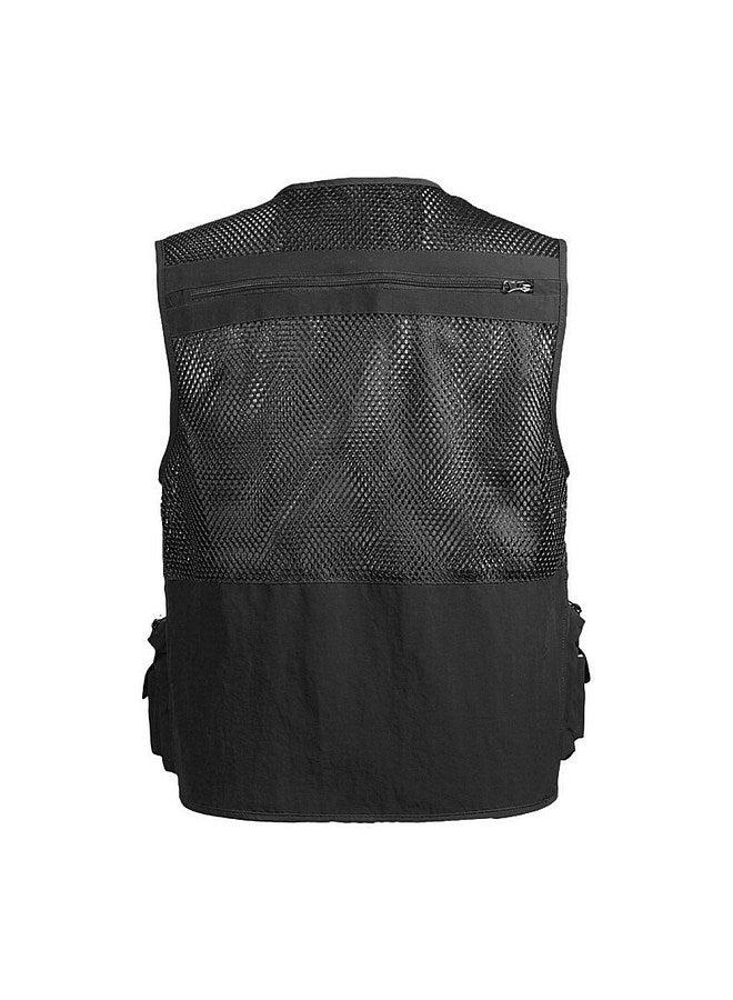 Fishing Vest Breathable Fishing Travel Mesh Vest with Zipper Pockets Summer Work Vest for Outdoor Activities