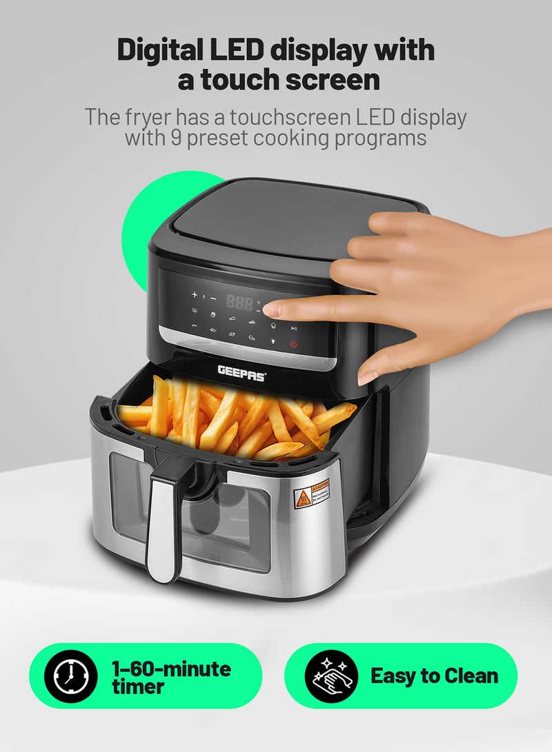 Double Heating Digital Air Fryer 9.2 L Vortex Frying Technology | Digital Display 1-60 Min Timer| 9 Preset Programs For Fries, Steak, Chicken & more | 2 Years Warranty 9.2 L 2150 W GAF37544 Black/Silver