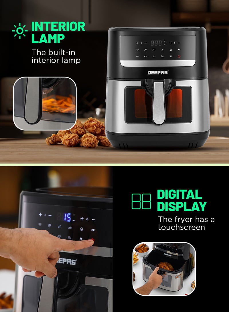Double Heating Digital Air Fryer 9.2 L Vortex Frying Technology | Digital Display 1-60 Min Timer| 9 Preset Programs For Fries, Steak, Chicken & more | 2 Years Warranty 9.2 L 2150 W GAF37544 Black/Silver