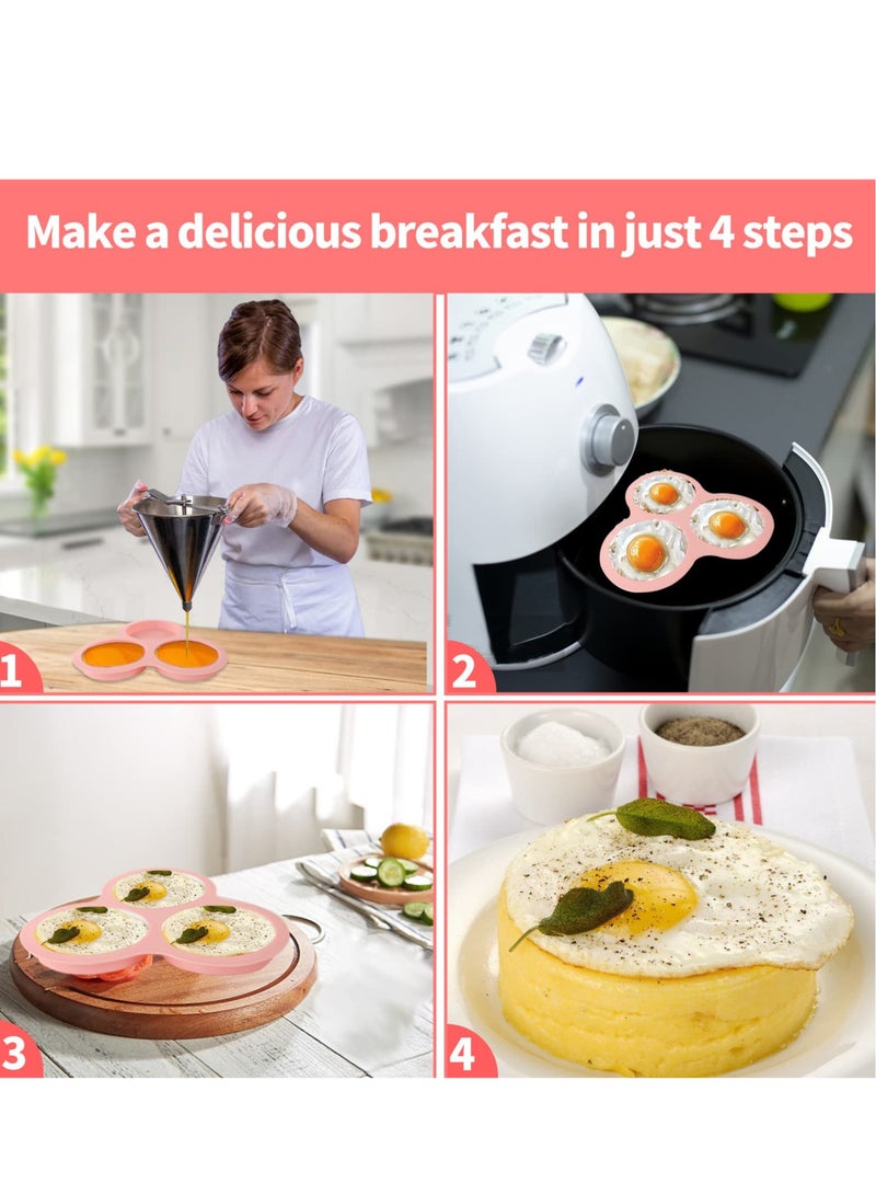 Silicone Air Fryer Egg Pan, Non-Stick Air Fryer Baking Pan Cupcake Pan Reusable Silicone Muffin Pan Tray for Making Egg Muffin, Baking Hamburger, Fried Egg, Cupcake, Tart and Dessert