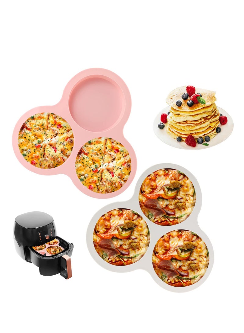 Silicone Air Fryer Egg Pan, Non-Stick Air Fryer Baking Pan Cupcake Pan Reusable Silicone Muffin Pan Tray for Making Egg Muffin, Baking Hamburger, Fried Egg, Cupcake, Tart and Dessert