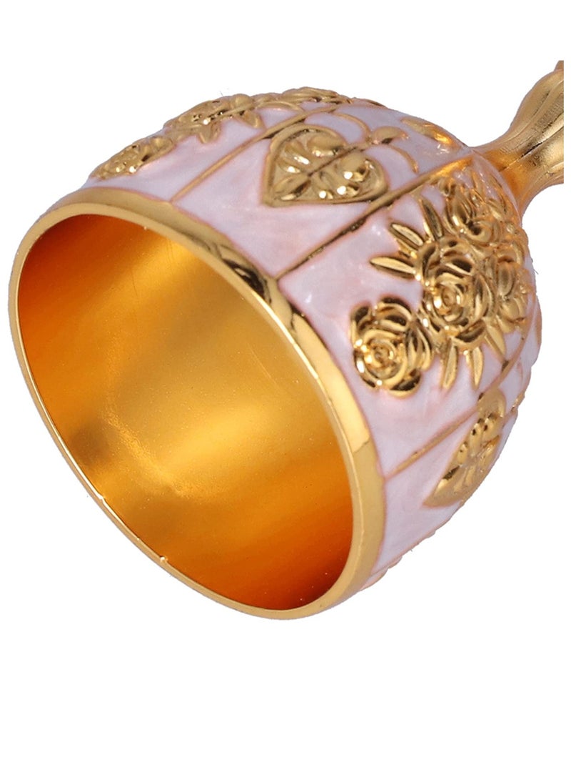 Vintage Brass Embossed Goblet Cup, 2 Pcs 30mlGold Wine Glasses Wine Goblet, Goblet Golden Wine Glasses Embossed Cup Metal Embossed Wine Cup Wine Liqueur Cup Shot Glass for Kitchen