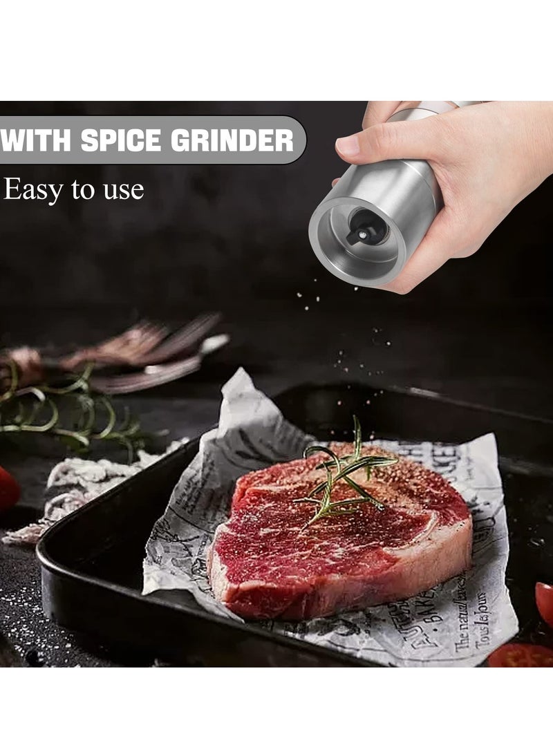 Mini Spice Jars Set with Lid, 4 in 1 Seasoning Container w/Spice Grinder, for Spice, Jam, Outdoor BBQ Camping Picnic