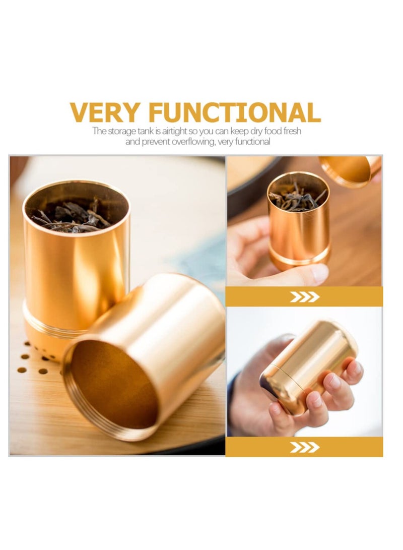 2 pcs Tea Canister, Travel Portable Sugar Tea Storage Jar,  Food Storage Container, Airtight Empty Tins Kitchen Condiment Container,for Kitchen Sugar Coffee