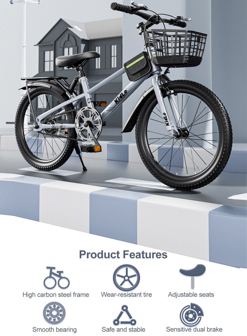 Children's Bicycle Boys Girls Teenagers Middle And Big Kids Dual Disc Brake Shock Absorbing Mountain Bike Elementary And Middle School Students 20-24inch Shift Bicycle 24inch