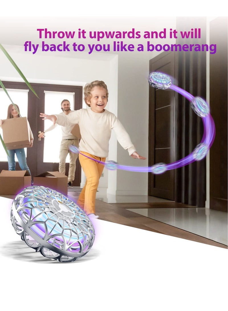 360° Rotating Flying Orb Ball Toys, Hand Controlled Motion Sensor Mini Drone, Mini Drone for Kids Adult, Flying Spinner UFO with LED Light Indoor Outdoor Toys for Boys and Girls