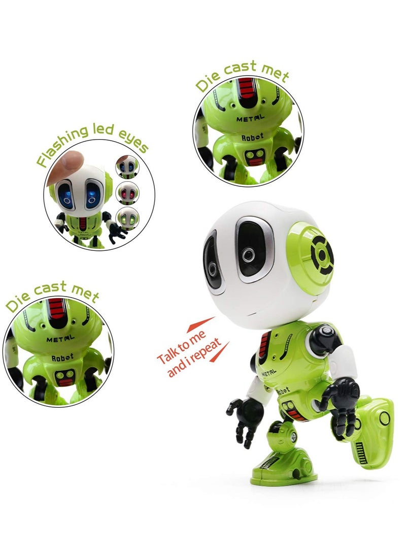 Talking Robot for Kids, Education Robot Toy Mini Robot with LED Eyes New Smart Toys for 3-9 Year Old Boys Girls Best Birthday Gifts(Green)