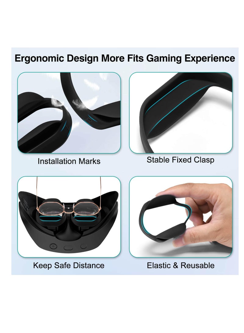 Lens Protector Cover for Playstation VR2, Rubber Lens Protector,  Easy to Wash and Air Dry Soft Silicone Dust Proof & Anti-Scratch Cover for PSVR2, Anti-Scratch Glasses Bumper (Black)