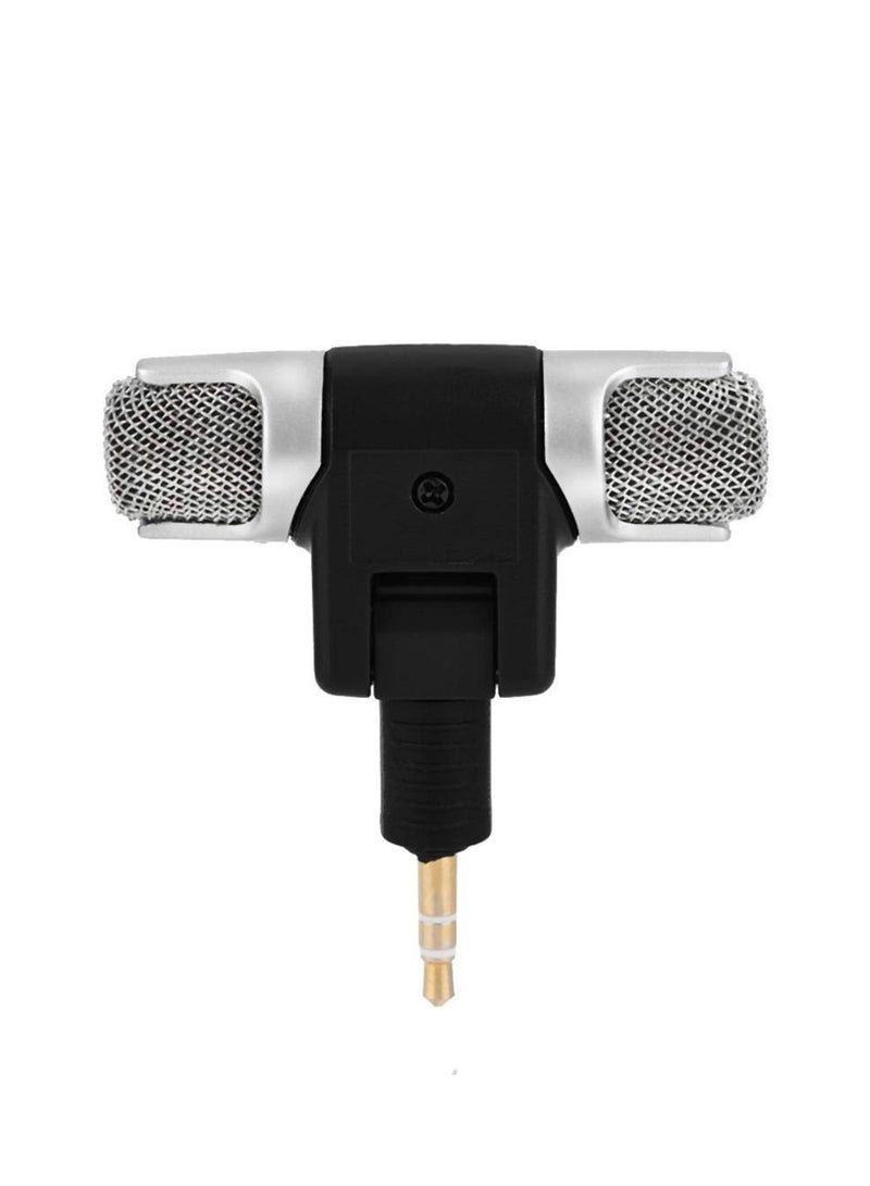 Mini Stereo Condenser Microphone, Omnidirectional Condenser Microphone with 3.5mm Gold-plating Plug Jack for PC Laptop MD Camera