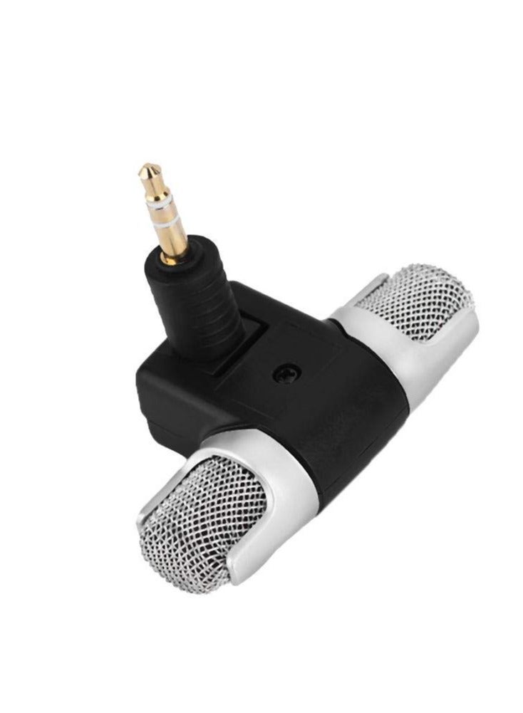 Mini Stereo Condenser Microphone, Omnidirectional Condenser Microphone with 3.5mm Gold-plating Plug Jack for PC Laptop MD Camera