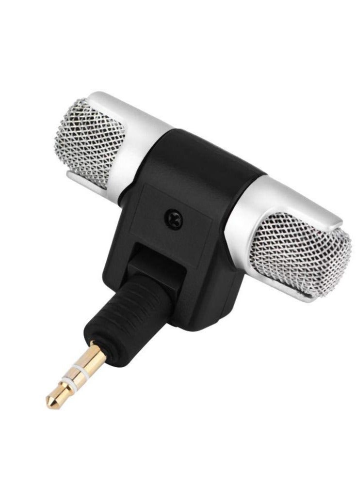 Mini Stereo Condenser Microphone, Omnidirectional Condenser Microphone with 3.5mm Gold-plating Plug Jack for PC Laptop MD Camera