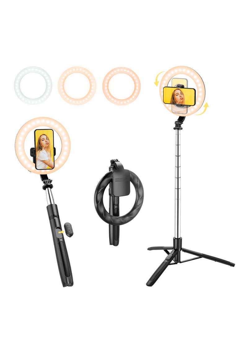 Video Light, LED Camera Light Computer Video Conference Light, Portable Selfie Light High Power 3000mAh Rechargeable/CRI 95+/3 Lights Modes/3 Bases for Phone, iPhone, Zoom, Picture, Makeup (with Clip)