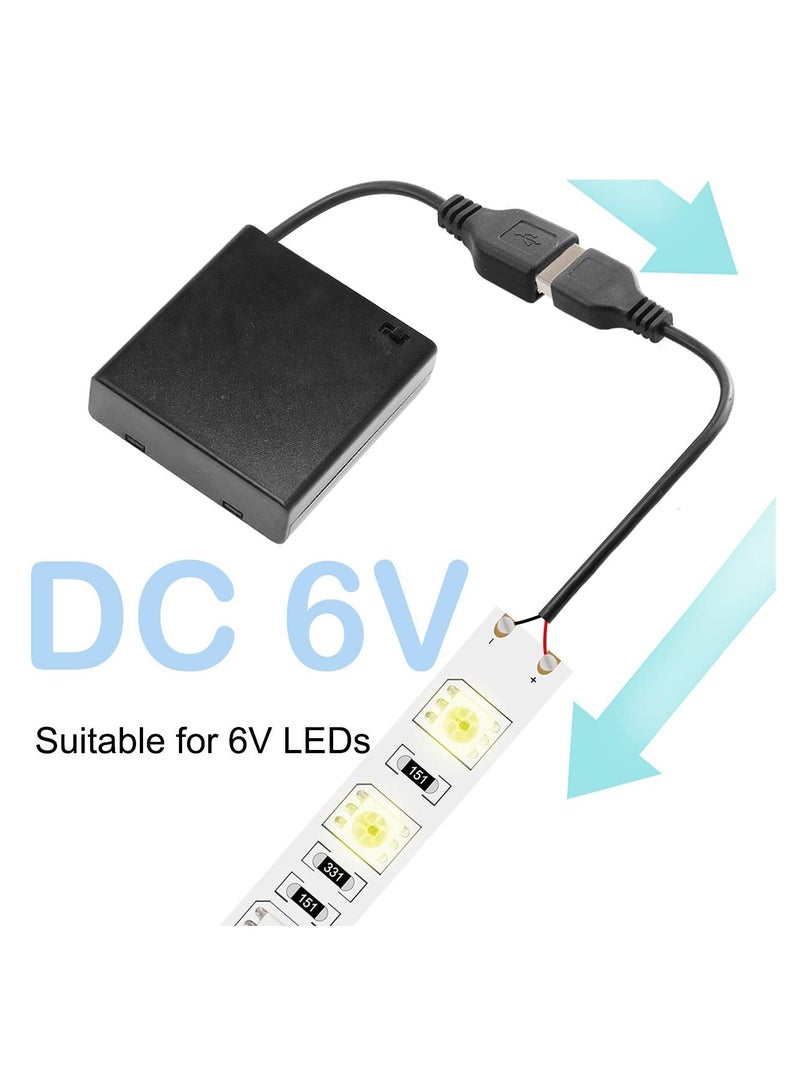 DKARDU 4 AA Battery Holder USB Switch, 4 PCS 6V USB Female Socket, Battery Case Box Holder On/Off Switch for RC Cars LED Light ( 4 x 1.5V)