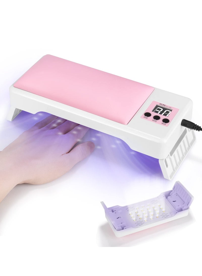 UV LED Nail Lamp, Manicure Nail Cushion Nail Dryer with Arm Rest Pillow, for Professional Manicure Salon,Nails, Polish, Curing, Pedicure,Nail Arts Tools