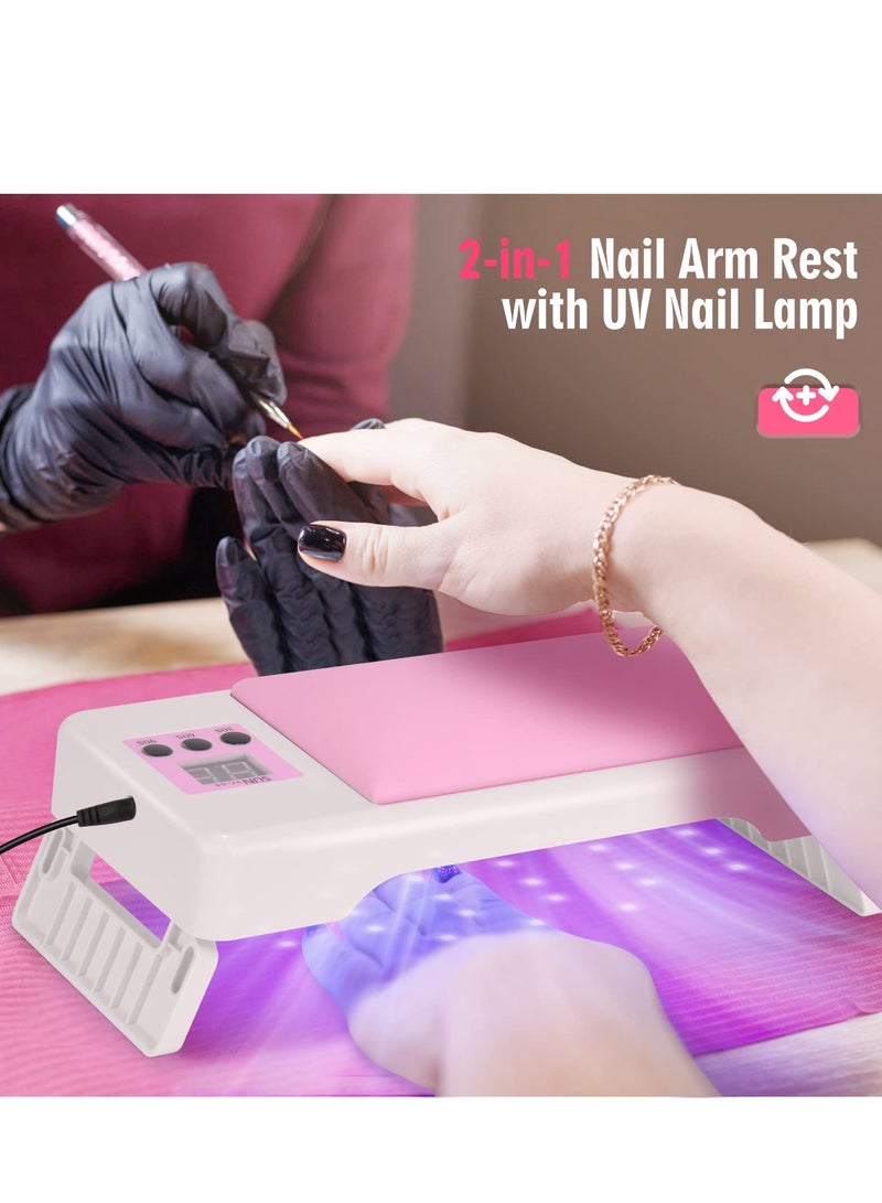 UV LED Nail Lamp, Manicure Nail Cushion Nail Dryer with Arm Rest Pillow, for Professional Manicure Salon,Nails, Polish, Curing, Pedicure,Nail Arts Tools