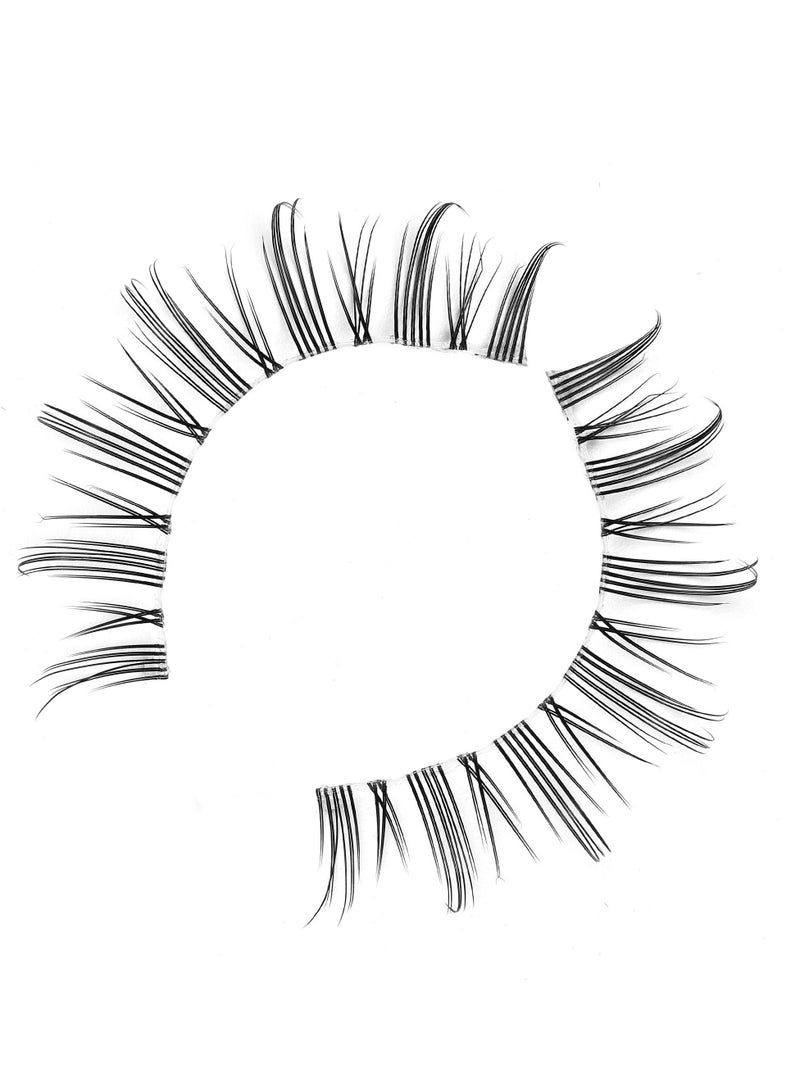 Natural Eyelashes Wispy False Eyelashes Natural Look, 5 Pairs Half Lashes Natural Look, Lash Clusters, Sunflower Eyelashes, Easy to Apply 5 Pairs