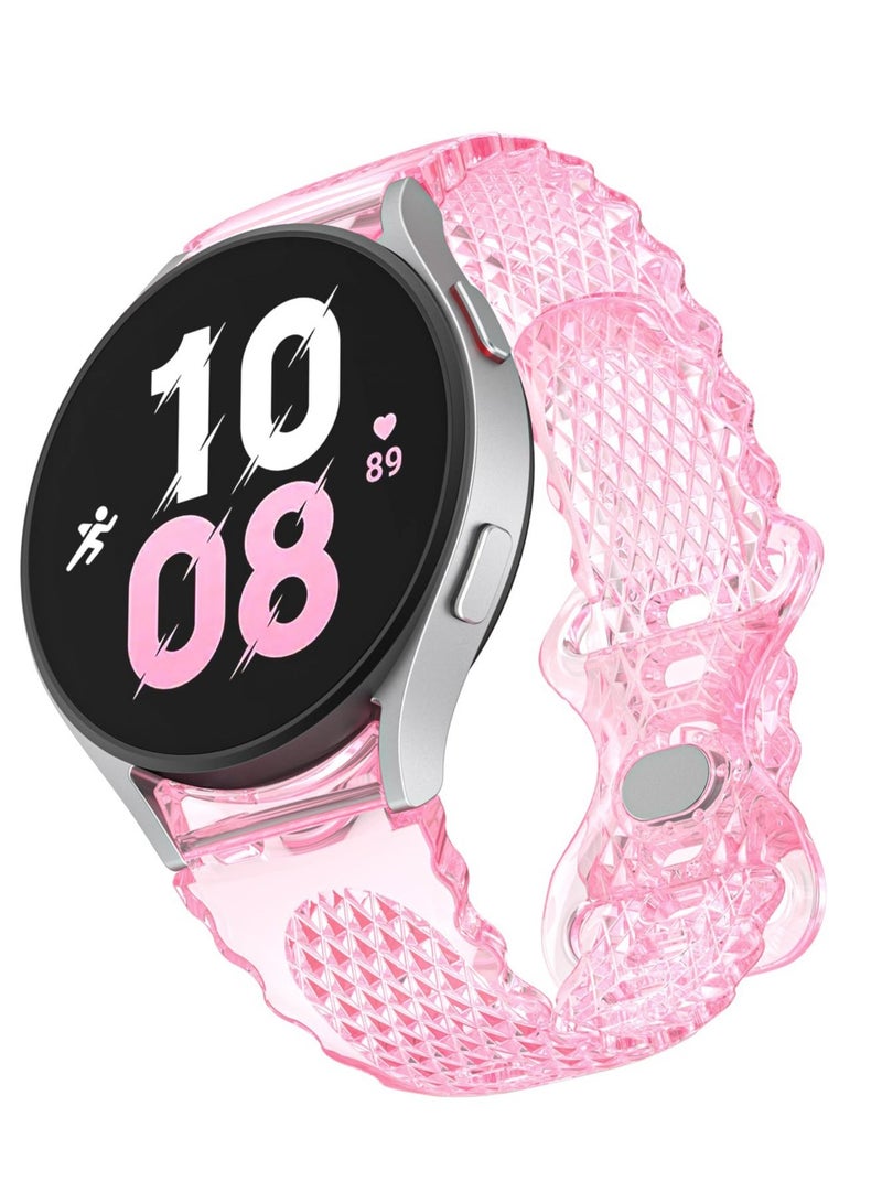 No Gap Transparent Hard TPU Strap Replacement, Compatible for Samsung Watch Bands, Galaxy Active 2 Band, Band Compatible with Samsung Galaxy Watch Bands 40mm 44mm, 4 Pcs