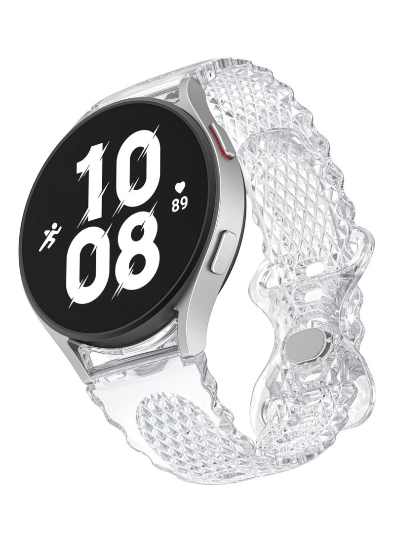 No Gap Transparent Hard TPU Strap Replacement, Compatible for Samsung Watch Bands, Galaxy Active 2 Band, Band Compatible with Samsung Galaxy Watch Bands 40mm 44mm, 4 Pcs