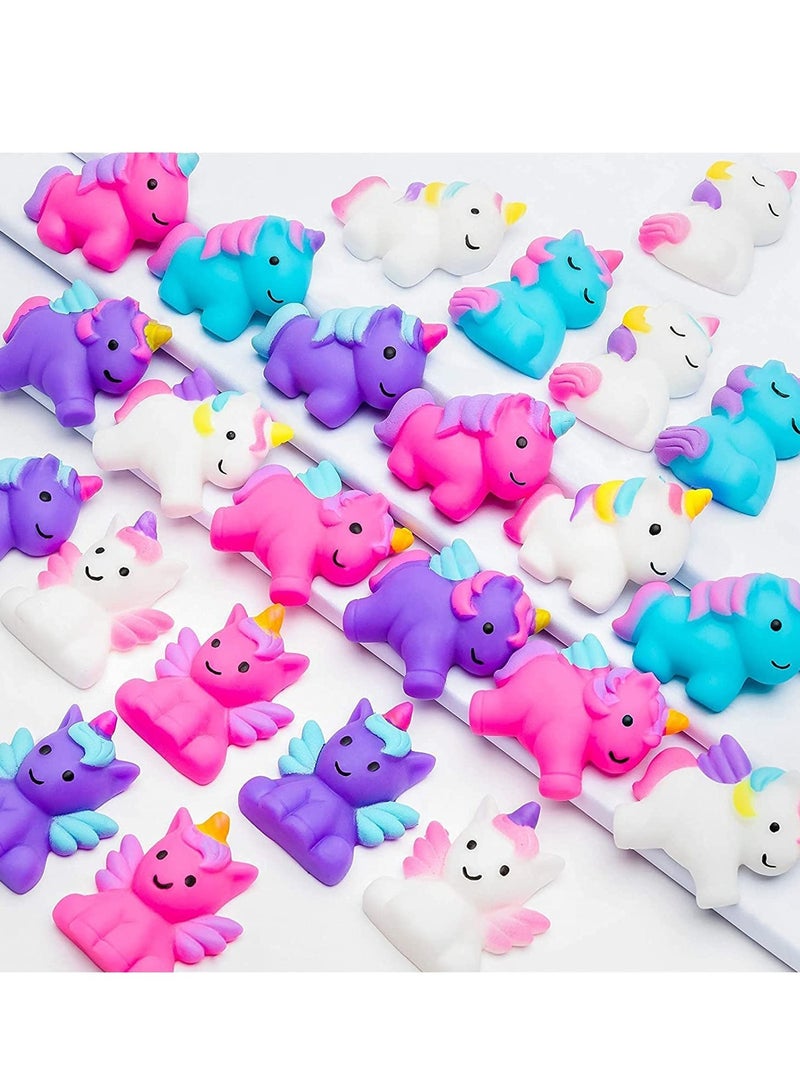 Mochi Squishy Toys, 25Pcs Unicorn Kawaii Squishies Fidget Toys Pack - Stress Relief Toys Party Bags Fillers for Boys Girls Birthday Party Favors Gifts