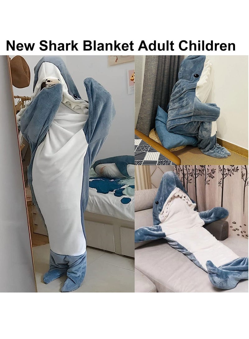 Super Soft Cozy Shark Blanket Hoodie for Adults and Children - Wearable Shark Onesie Blanket Sleeping Bag - Cosplay Shark Costume - Perfect Shark Gift for Shark Lovers