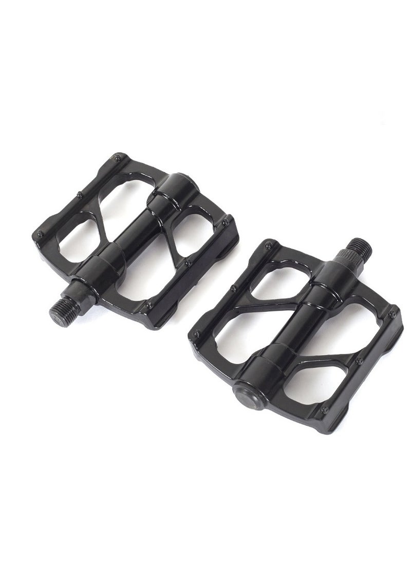 Bike Pedals, Aluminum Alloy Bicycle Pedals, Mountain Bike Pedal with Removable Anti-Skid Nails, Universal Aluminum Alloy Platform Pedal for Travel Cycle-Cross Bikes, 9/16inch