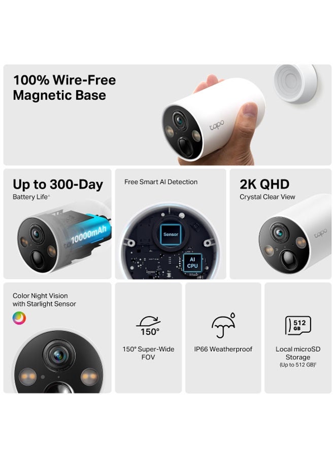 Tapo C425 Smart Wire-Free Security Camera With 2.1 mm Lens