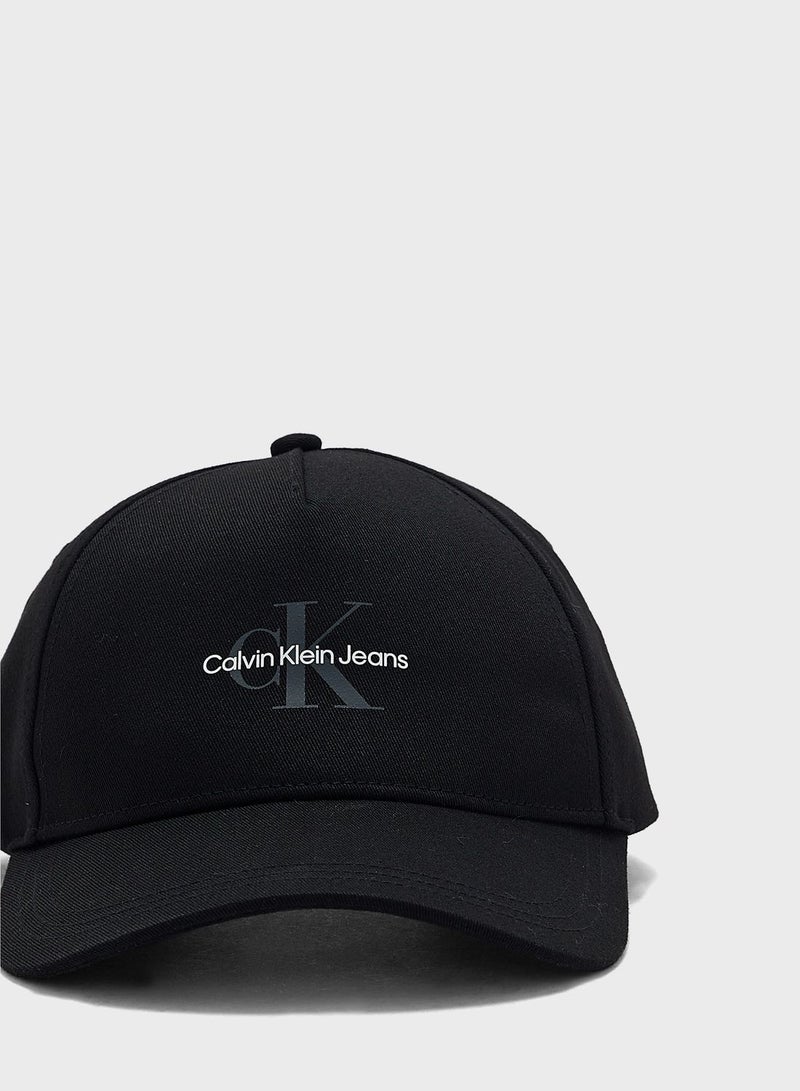 Logo Print Curved Peak Cap