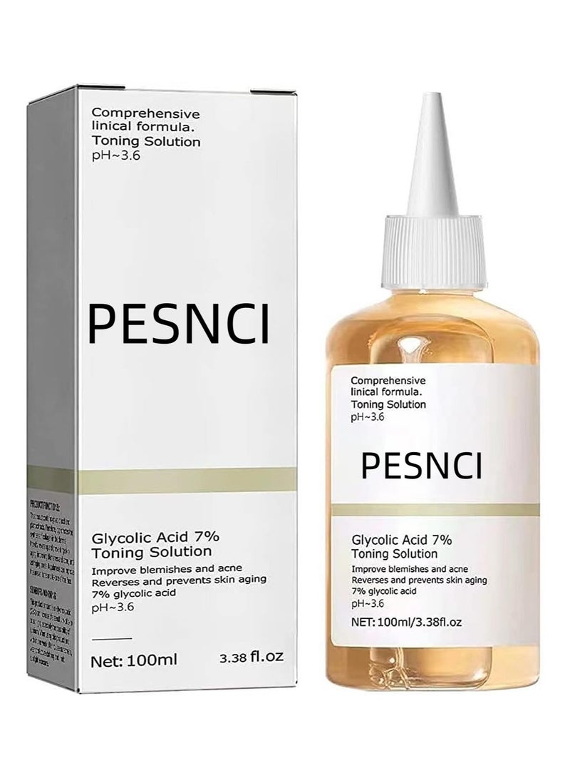 Glycolic Acid 7% Exfoliating Toner 100ml, Toning Solution for Diminished Dullness and Fine Lines, Rejuvenate Your Skin (3.38 fl.oz)