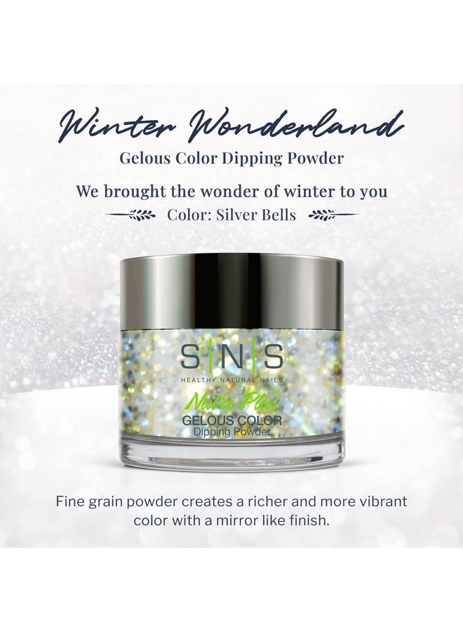 Sns Nail Dip Powder Gelous Color Dipping Powder Silver Bells (Metallics/Gold Silver Glitter) Longlasting Dip Nail Color Lasts Up To 14 Days Lowodor & No Uv Lamp Required 1 Oz