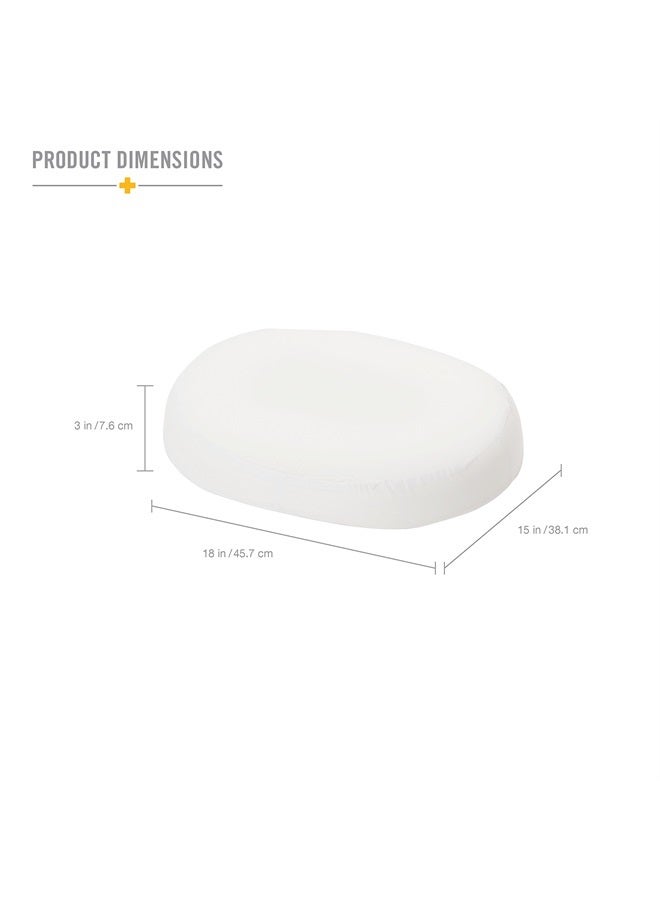Seat Cushion Donut Pillow and Chair Pillow for Tailbone Pain Relief, Hemorrhoids, Prostate, Pregnancy, Post Natal, Pressure Relief and Surgery, 18 x 15 x 3, White