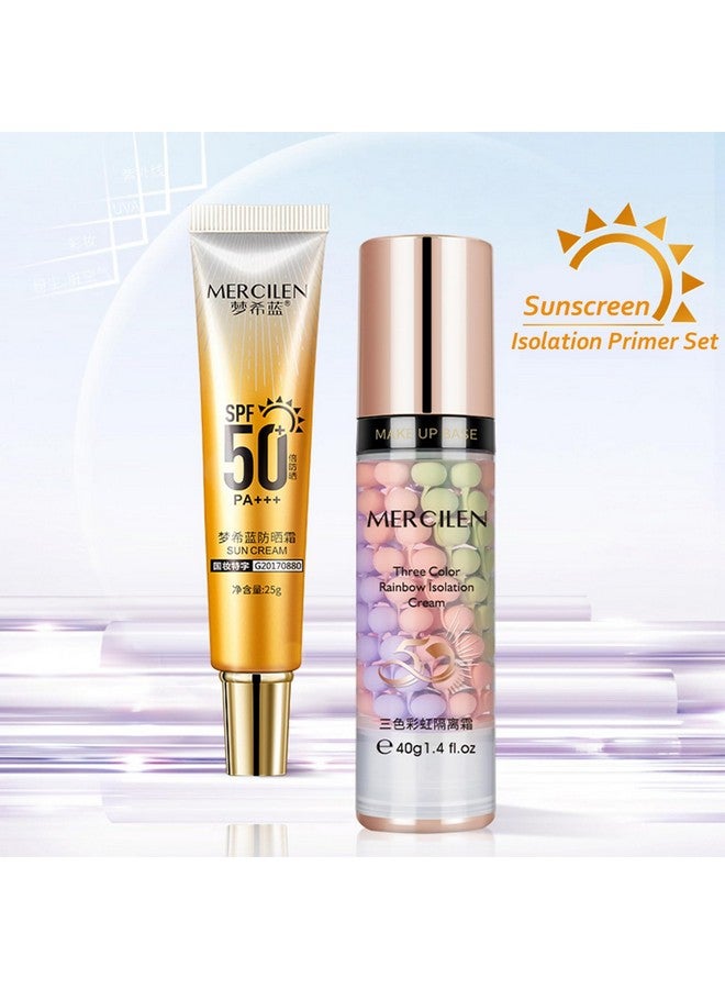 Face Primer Before Makeup Set3 Colors Makeup Primer & Sunscreen Set Pore Invisible Cream Even Skin Colour Make Foundation Fit Better And Create Stunning Makeup