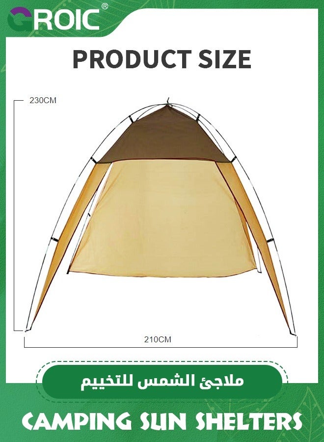 Beach Canopy Beach Tent Pop Up Shade 230x210M Portable Sun Shelter Extra Windproof Rope Stable Sun Protection with Carry Bag Easy Set Up for Family Outdoor Camping Fishing Backyard Picnics