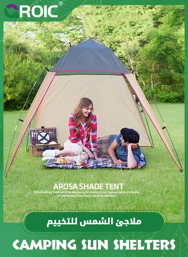 Beach Canopy Beach Tent Pop Up Shade 230x210M Portable Sun Shelter Extra Windproof Rope Stable Sun Protection with Carry Bag Easy Set Up for Family Outdoor Camping Fishing Backyard Picnics