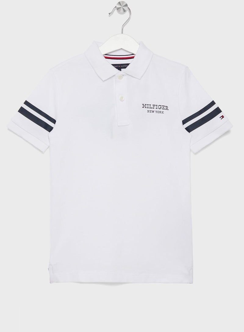 Youth Logo Print Polo