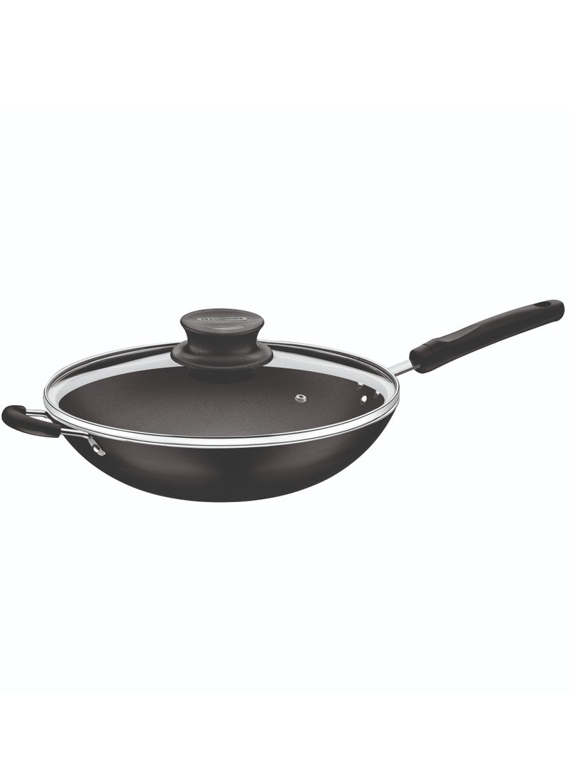 Brazil Loreto Aluminum Wok Pan with Interior Starflon Max nonstick coating with Bakelite Handle Graphite 36 cm, 6L, MADE BRAZIL