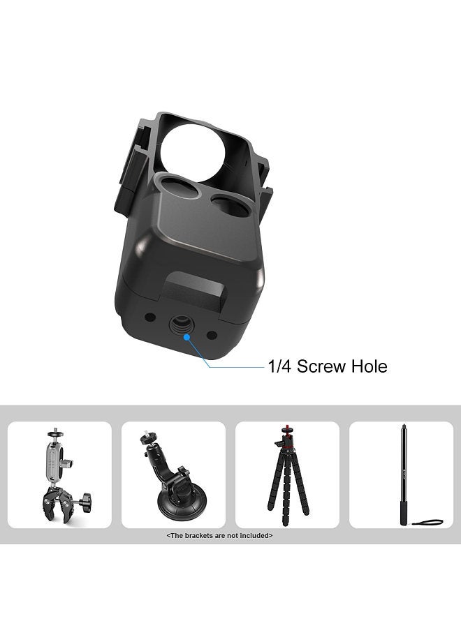 PU933B Panoramic Camera Video Cage Vlog Cage with Dual Cold Shoe Mounts Metal Protective Frame Camera Cage Vlog Accessories Replacement for DJI OSMO Pocket 3
