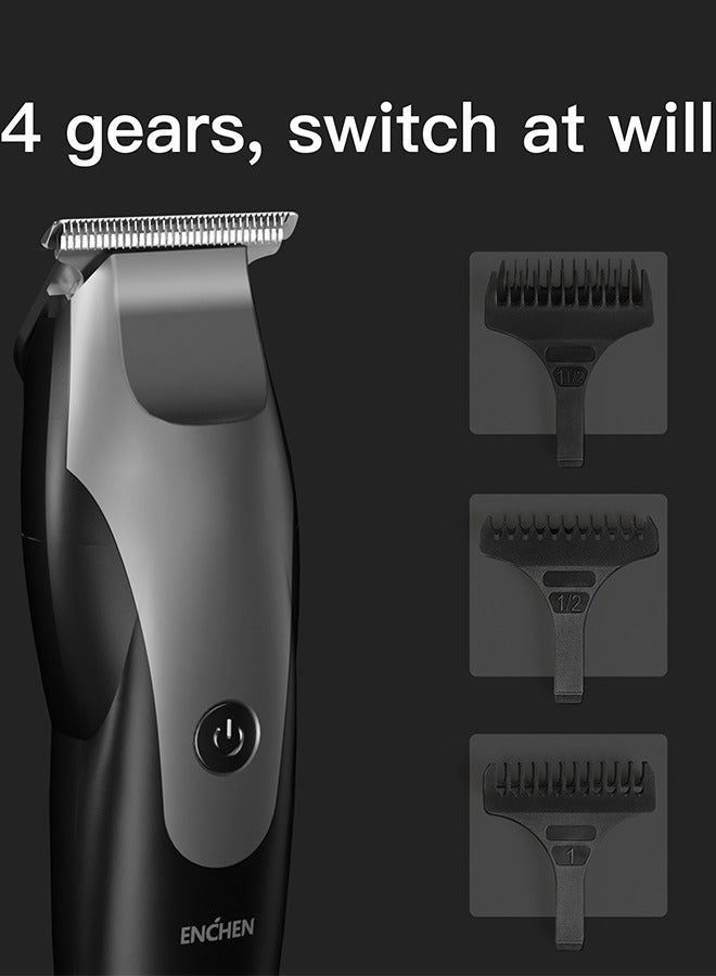 USB Electric Hair Clippers Men Rechargeable Cordless Close Cutting T-Blade Hair Trimmer with 3 Combs